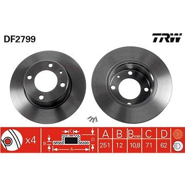 

TRW Brzdový kotouč DF2799 sada 2ks