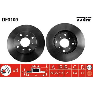 

TRW Brzdový kotouč DF3109 sada 2ks