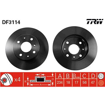 

TRW Brzdový kotouč DF3114 sada 2ks