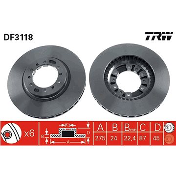 

TRW Brzdový kotouč DF3118 sada 2ks