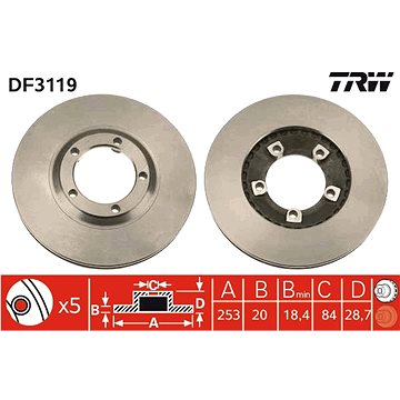 

TRW Brzdový kotouč DF3119 sada 2ks