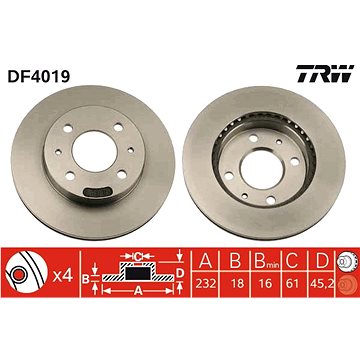 

TRW Brzdový kotouč DF4019 sada 2ks