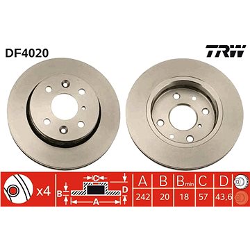 

TRW Brzdový kotouč DF4020 sada 2ks