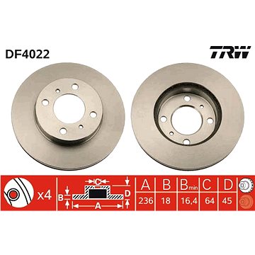 

TRW Brzdový kotouč DF4022 sada 2ks