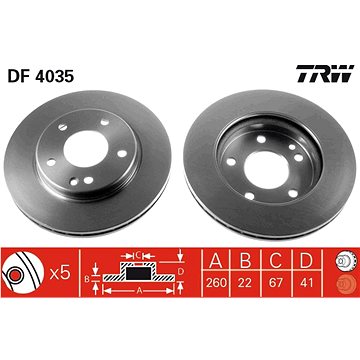 

TRW Brzdový kotouč DF4035 sada 2ks