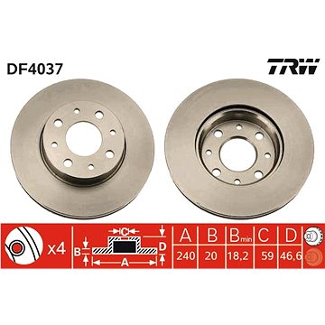 

TRW Brzdový kotouč DF4037 sada 2ks