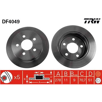

TRW Brzdový kotouč DF4049 sada 2ks