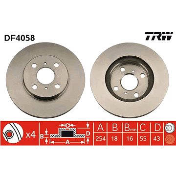 

TRW Brzdový kotouč DF4058 sada 2ks