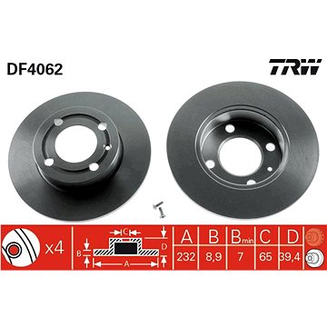 

TRW Brzdový kotouč DF4062 sada 2ks