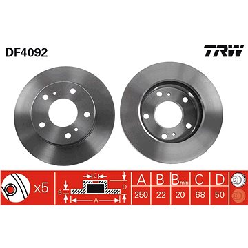 

TRW Brzdový kotouč DF4092 sada 2ks
