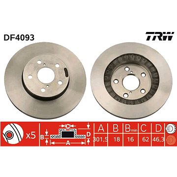 

TRW Brzdový kotouč DF4093 sada 2ks
