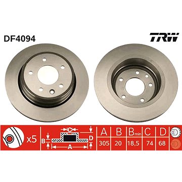 

TRW Brzdový kotouč DF4094 sada 2ks
