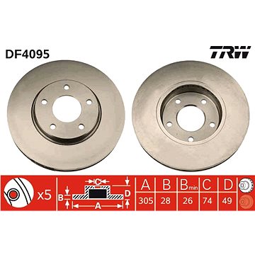 

TRW Brzdový kotouč DF4095 sada 2ks