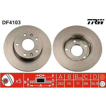 

TRW Brzdový kotouč DF4103 sada 2ks