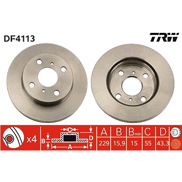 

TRW Brzdový kotouč DF4113 sada 2ks