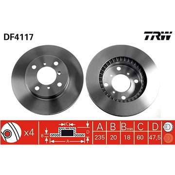 

TRW Brzdový kotouč DF4117 sada 2ks