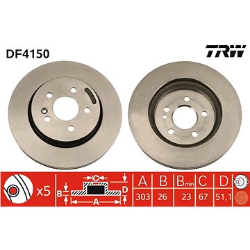 

TRW Brzdový kotouč DF4150 sada 2ks