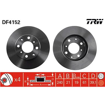 

TRW Brzdový kotouč DF4152 sada 2ks