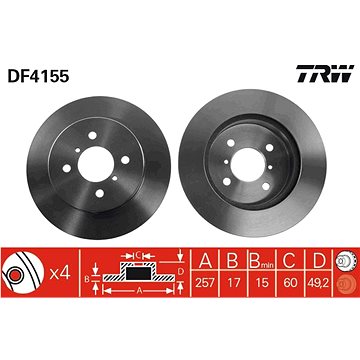 

TRW Brzdový kotouč DF4155 sada 2ks