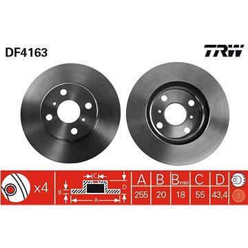 

TRW Brzdový kotouč DF4163 sada 2ks