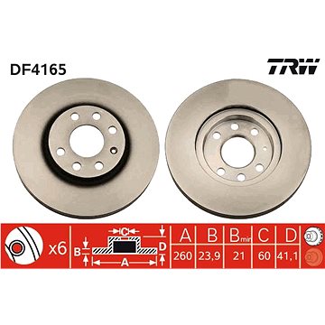 

TRW Brzdový kotouč DF4165 sada 2ks