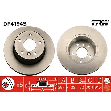 

TRW Brzdový kotouč DF4194S sada 2ks