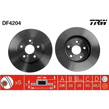 

TRW Brzdový kotouč DF4204 sada 2ks