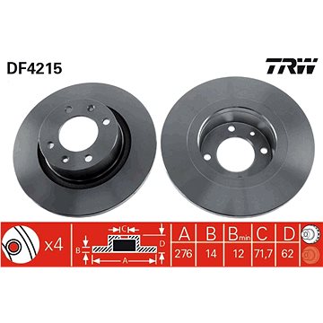 

TRW Brzdový kotouč DF4215 sada 2ks