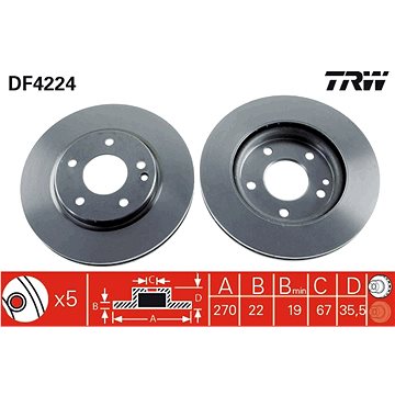 

TRW Brzdový kotouč DF4224 sada 2ks