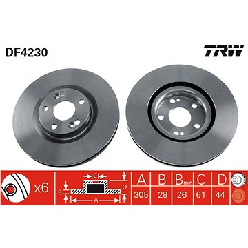 

TRW Brzdový kotouč DF4230 sada 2ks