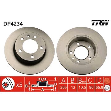 

TRW Brzdový kotouč DF4234 sada 2ks