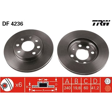 

TRW Brzdový kotouč DF4236 sada 2ks