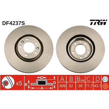 

TRW Brzdový kotouč DF4237S sada 2ks