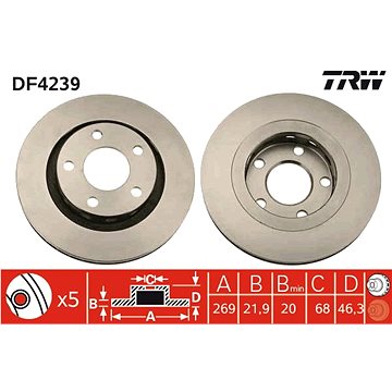 

TRW Brzdový kotouč DF4239 sada 2ks