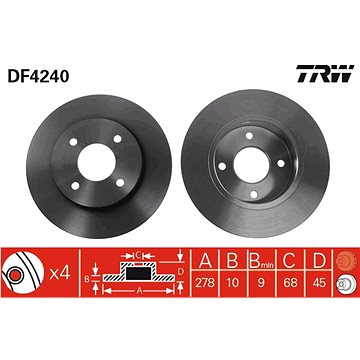 

TRW Brzdový kotouč DF4240 sada 2ks