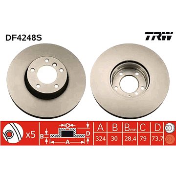 

TRW Brzdový kotouč DF4248S sada 2ks
