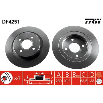 

TRW Brzdový kotouč DF4251 sada 2ks