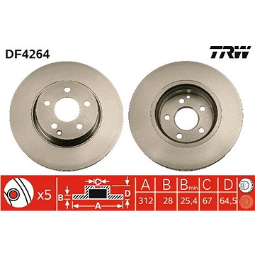 

TRW Brzdový kotouč DF4264 sada 2ks