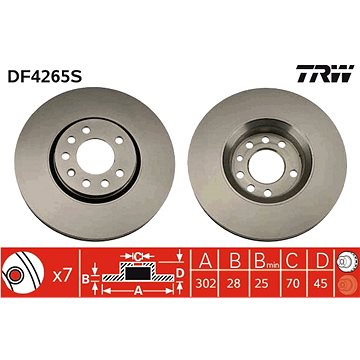 

TRW Brzdový kotouč DF4265S sada 2ks