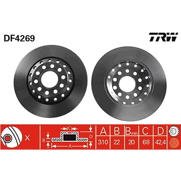

TRW Brzdový kotouč DF4269 sada 2ks