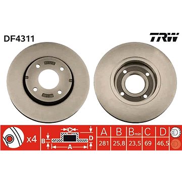 

TRW Brzdový kotouč DF4311 sada 2ks