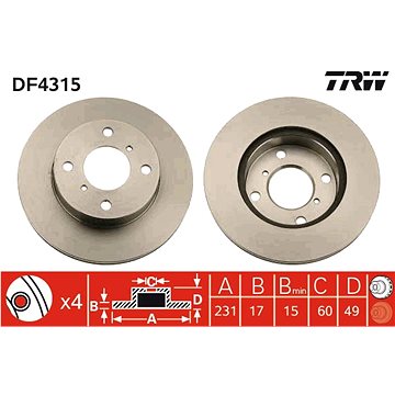 

TRW Brzdový kotouč DF4315 sada 2ks