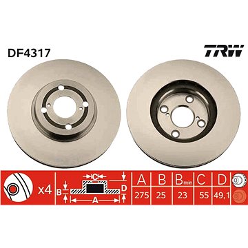 

TRW Brzdový kotouč DF4317 sada 2ks