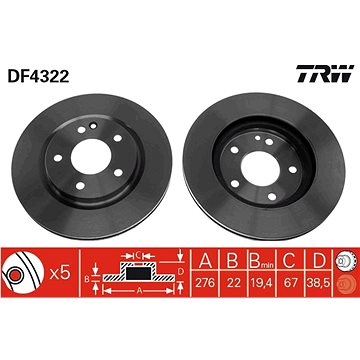 

TRW Brzdový kotouč DF4322 sada 2ks