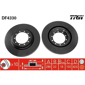 

TRW Brzdový kotouč DF4330 sada 2ks