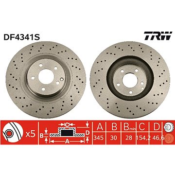 

TRW Brzdový kotouč DF4341S sada 2ks