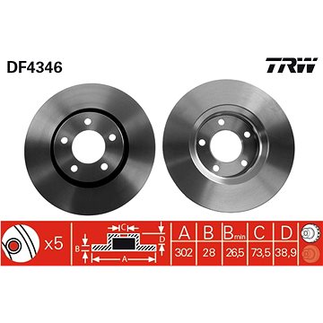 

TRW Brzdový kotouč DF4346 sada 2ks