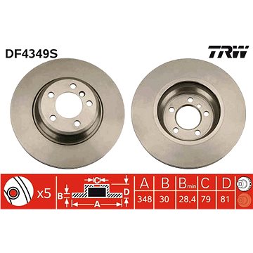 

TRW Brzdový kotouč DF4349S sada 2ks
