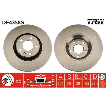 

TRW Brzdový kotouč DF4358S sada 2ks