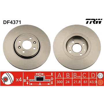 

TRW Brzdový kotouč DF4371 sada 2ks